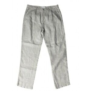 Porter & Ash Pants Mens 32x29 Beige Linen Pleated Chino Straight Leg Casual
